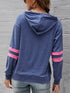Fashion Stripes Women's Long Sleeved Workout Hoodies
